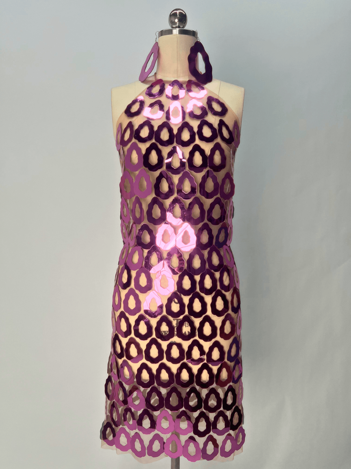 Badel Halterneck Acrylic Mesh Mini Dress - Image 6