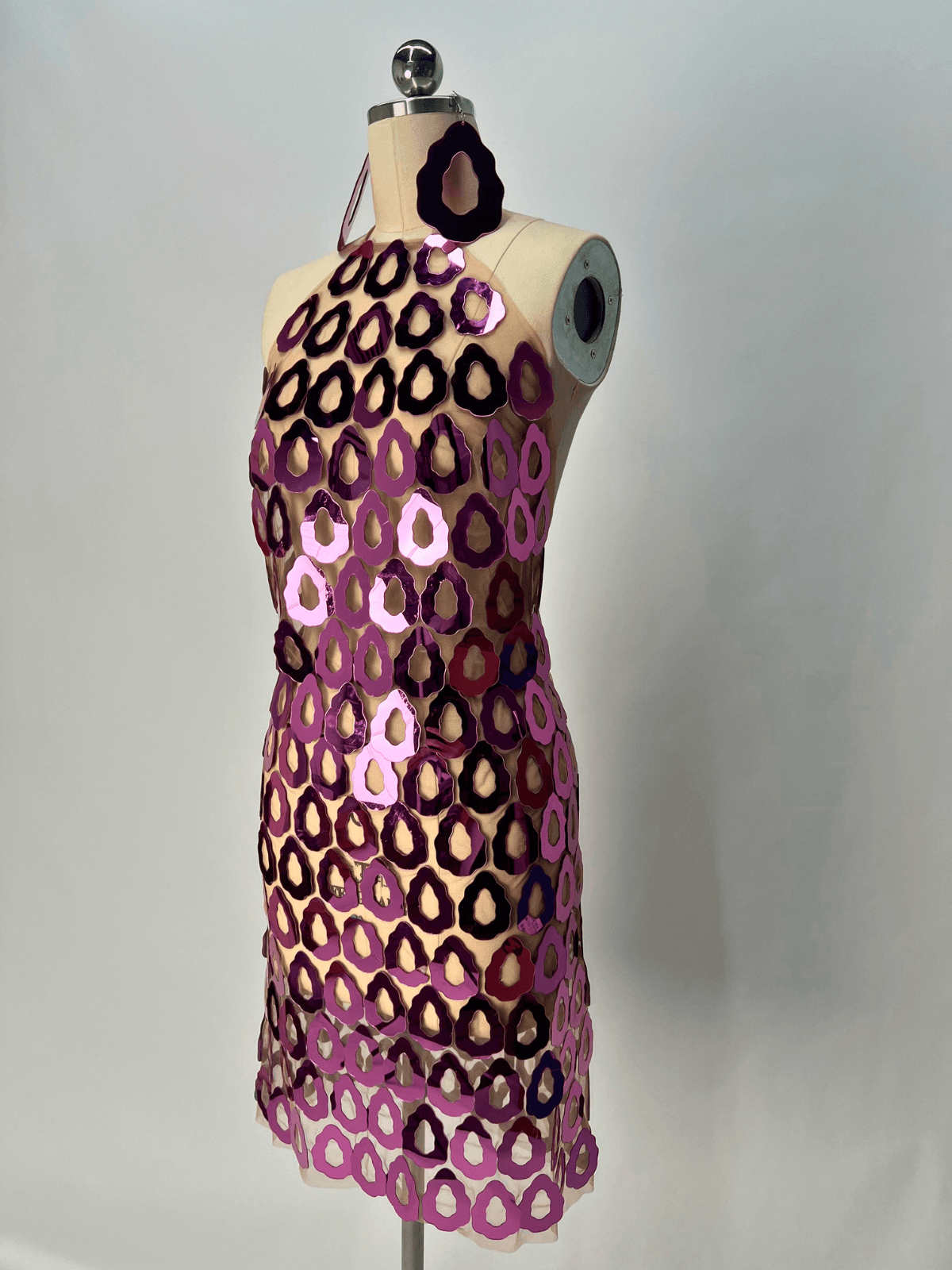 Badel Halterneck Acrylic Mesh Mini Dress - Image 7