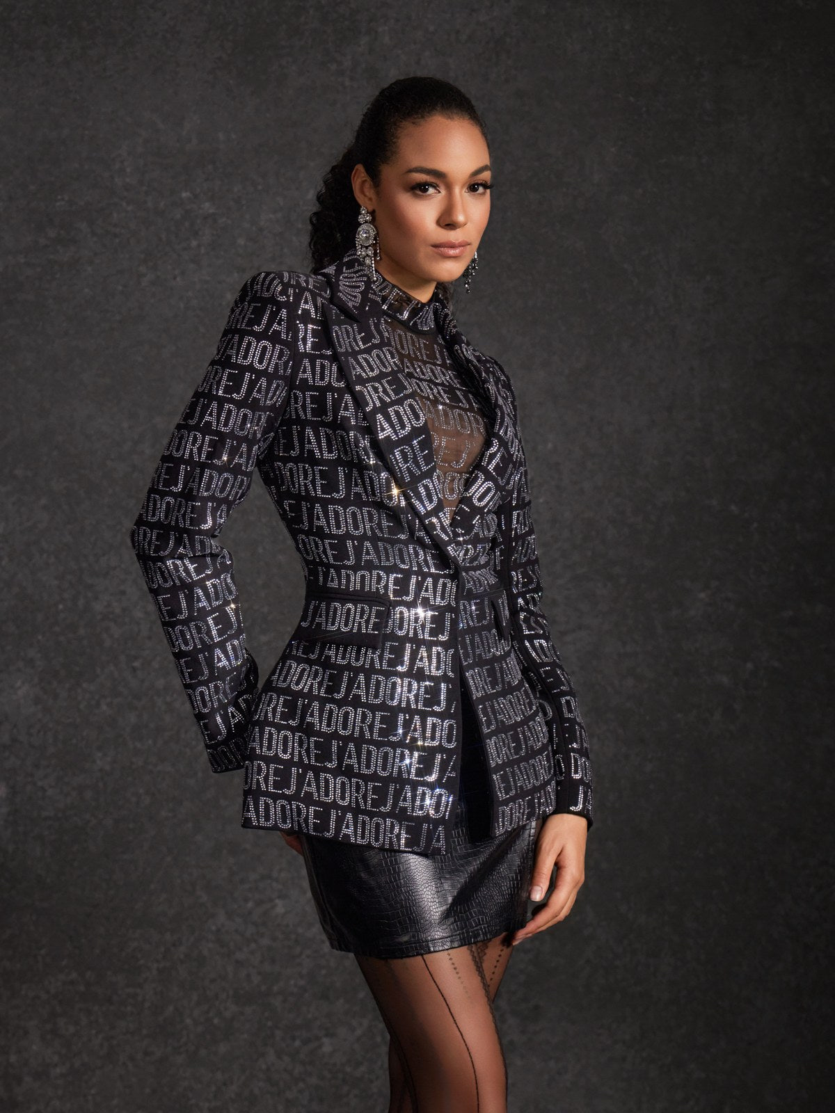 Behitha Lapel Rhinestone Blazer - Image 2