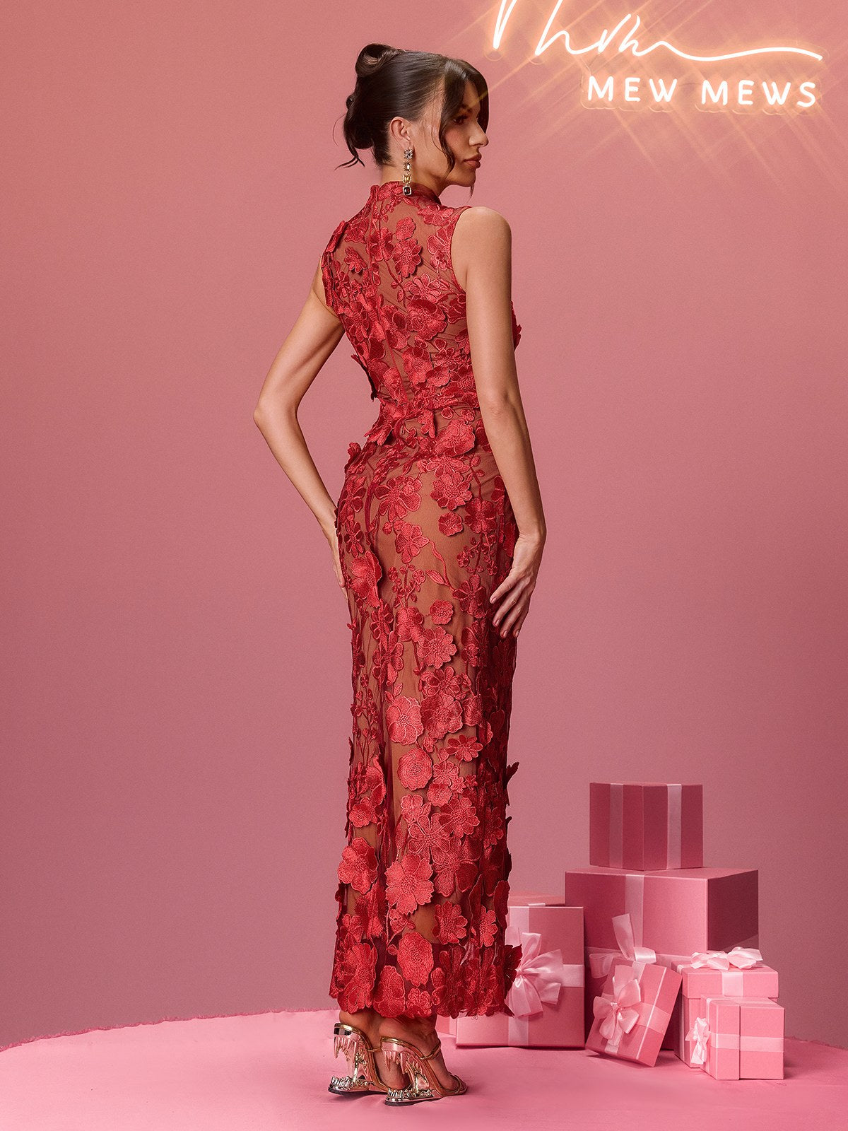 Bradley Sleeveless Flower Embroidered Dress - Image 6