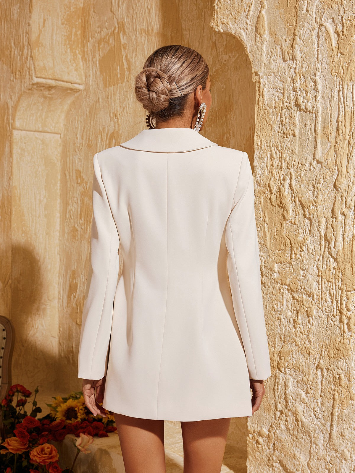 Caelthar Long Sleeve Button Up Flower Blazer - Image 6