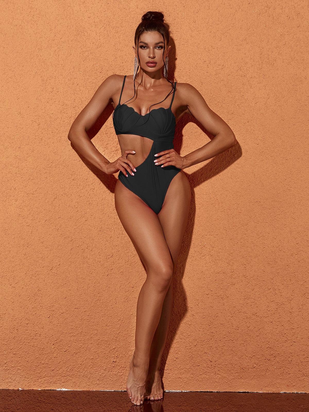 Codi Cutout One Piece Swimsuit In Black - Image 3