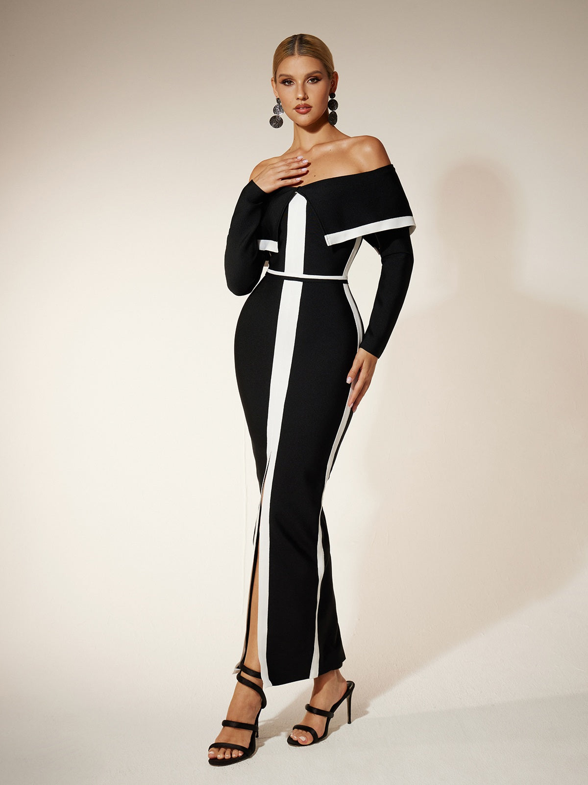 Eindride Off Shoulder Split Bandage Dress - Image 2