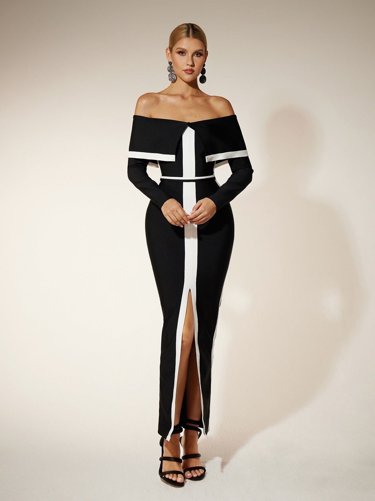 Eindride Off Shoulder Split Bandage Dress - Image 3