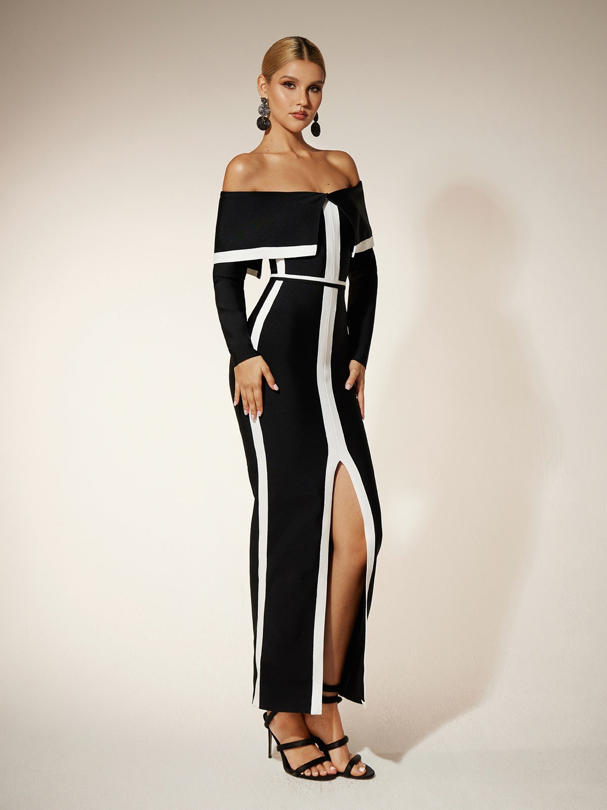 Eindride Off Shoulder Split Bandage Dress - Image 4