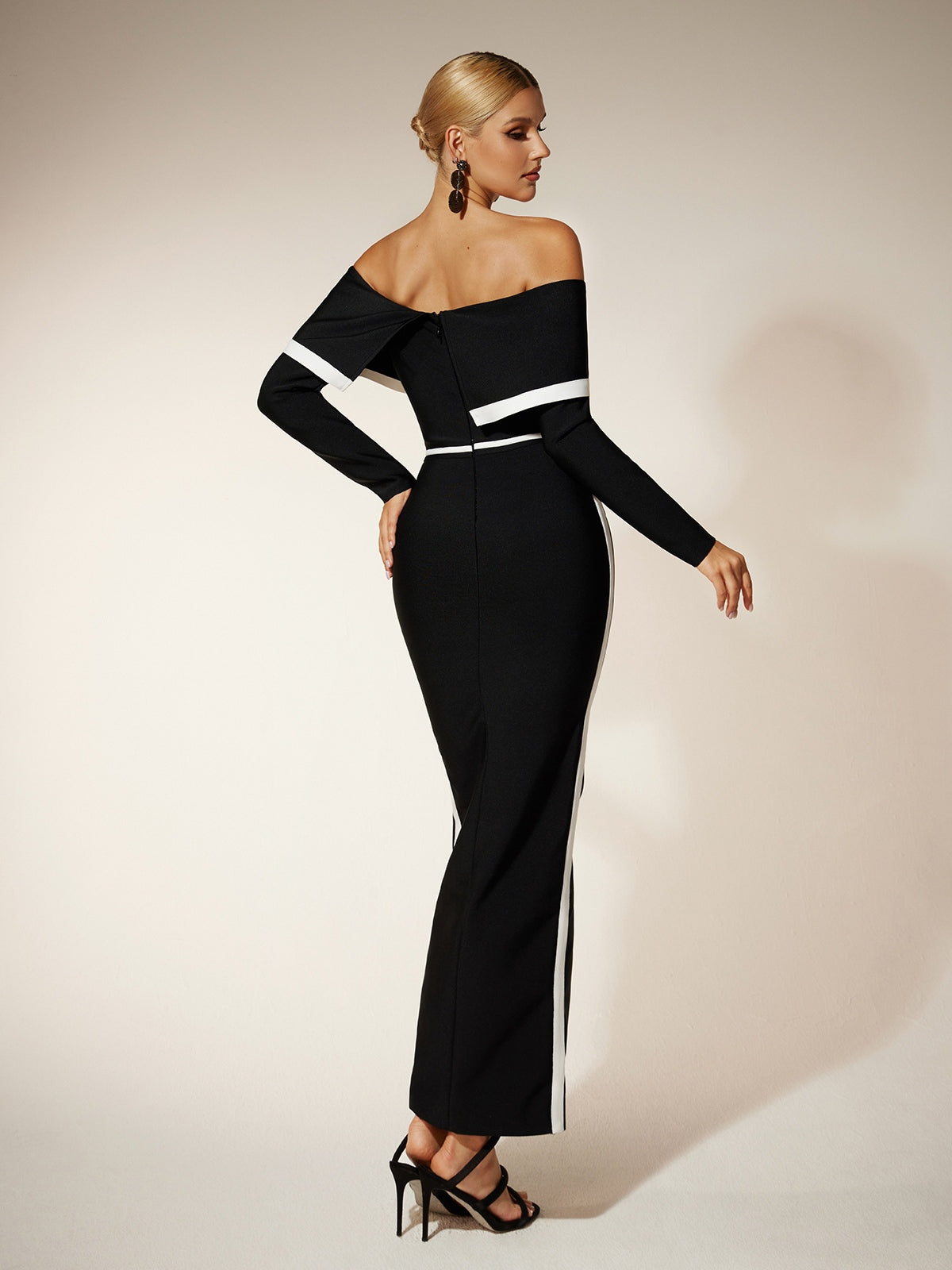 Eindride Off Shoulder Split Bandage Dress - Image 6