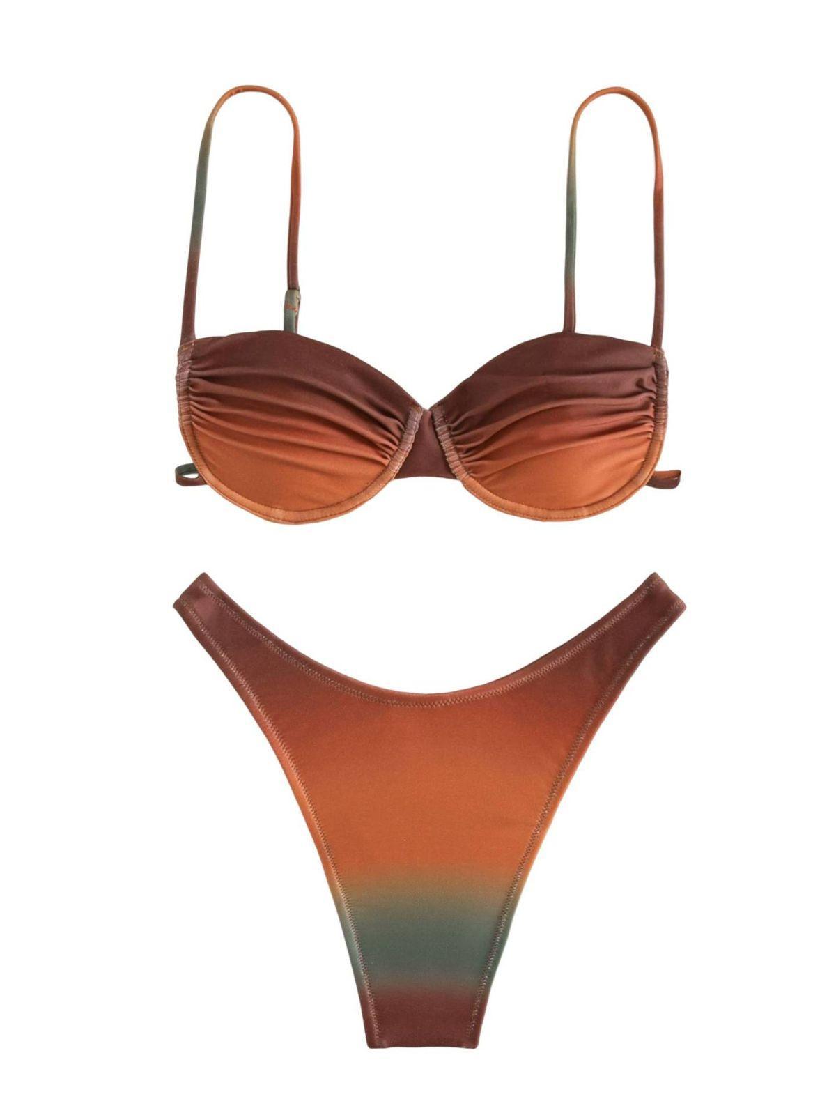 Eva Ombre Ombre Bikini Two Piece Set In Coffee - Image 7