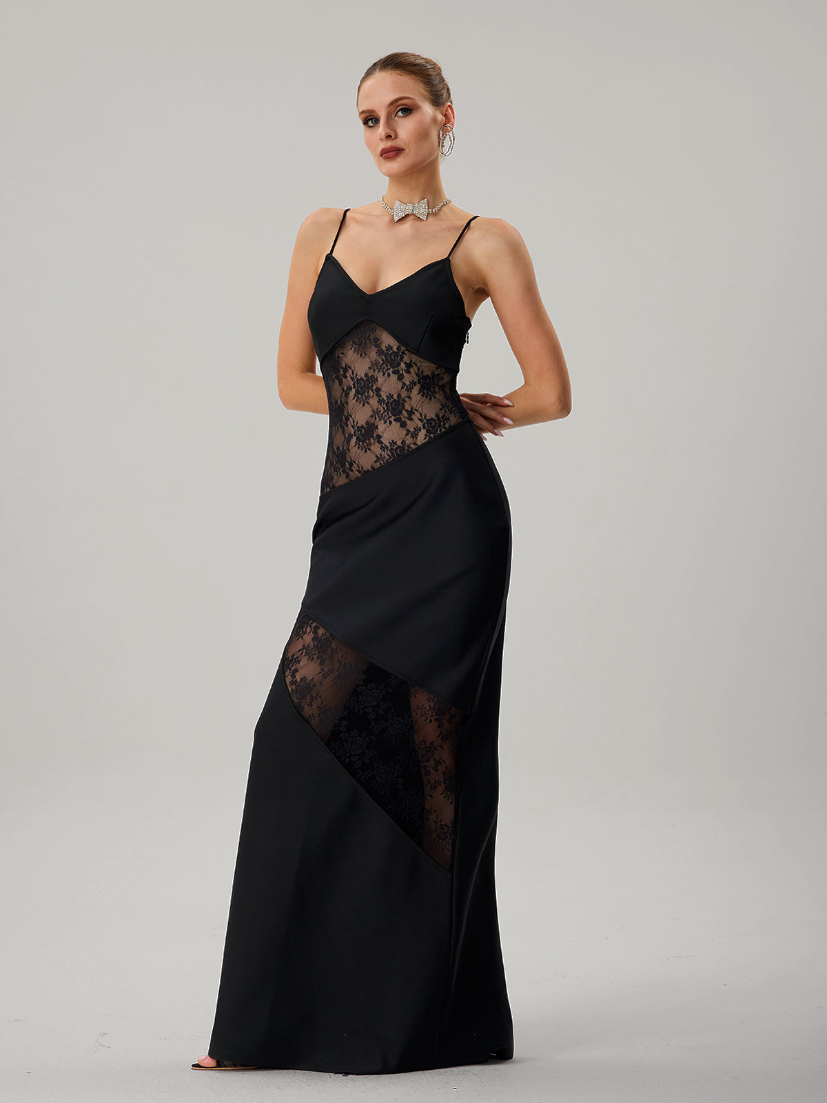 Faron Spaghetti Embroidered Bandage Maxi Dress - Image 2