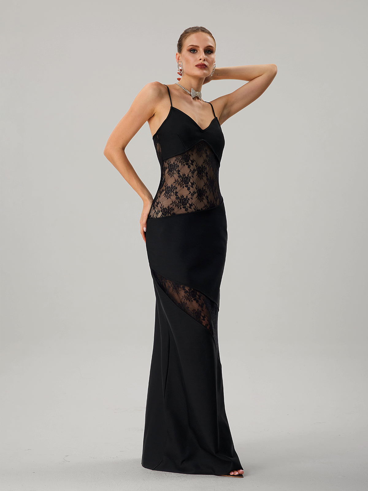 Faron Spaghetti Embroidered Bandage Maxi Dress - Image 3