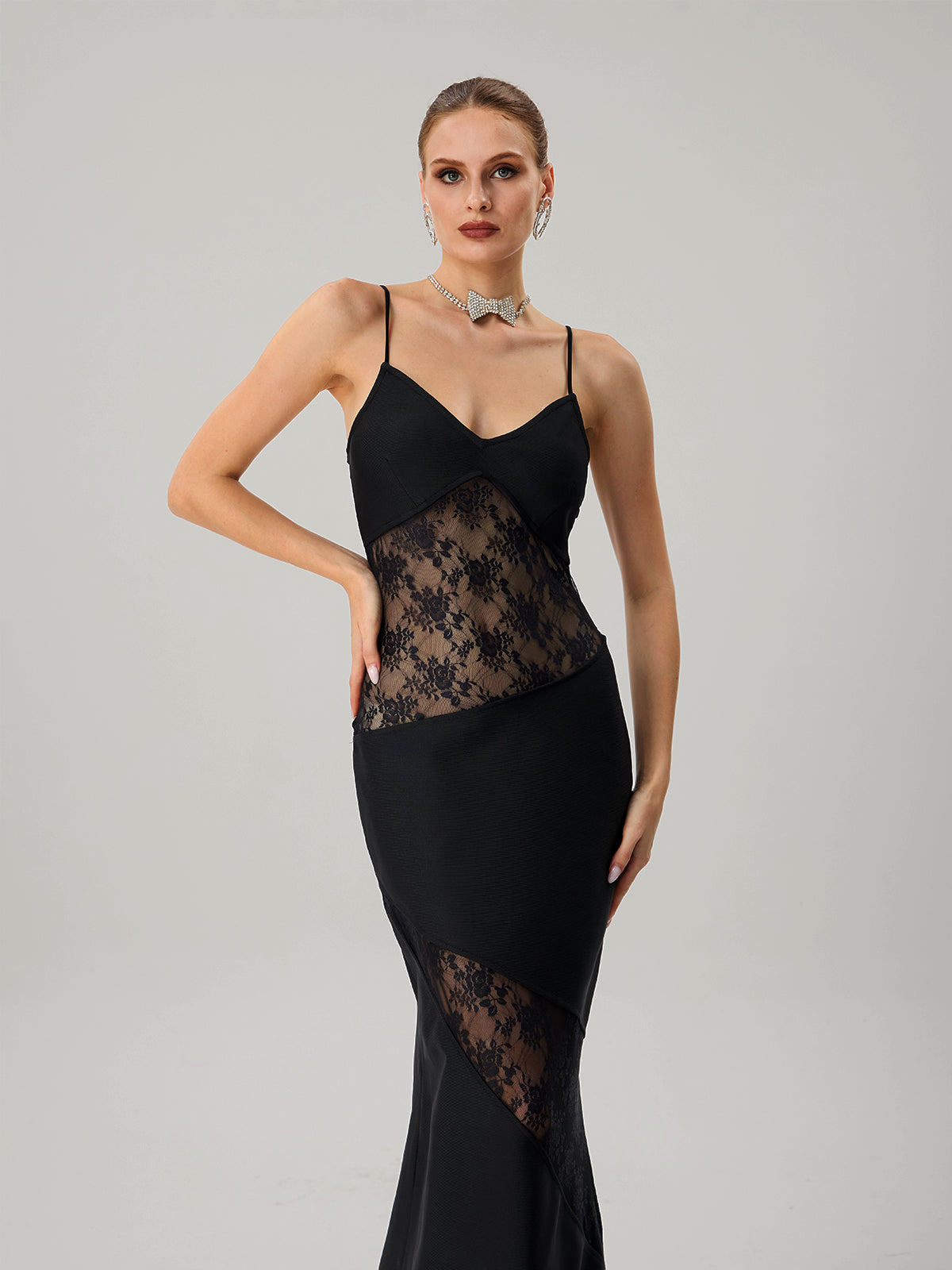 Faron Spaghetti Embroidered Bandage Maxi Dress - Image 4