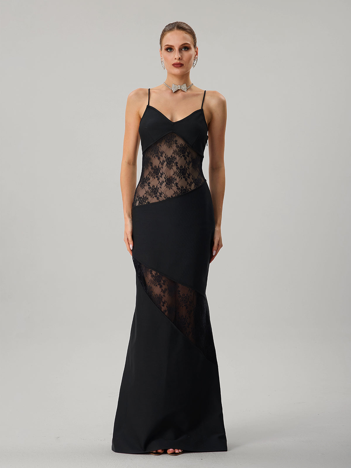 Faron Spaghetti Embroidered Bandage Maxi Dress - Image 5