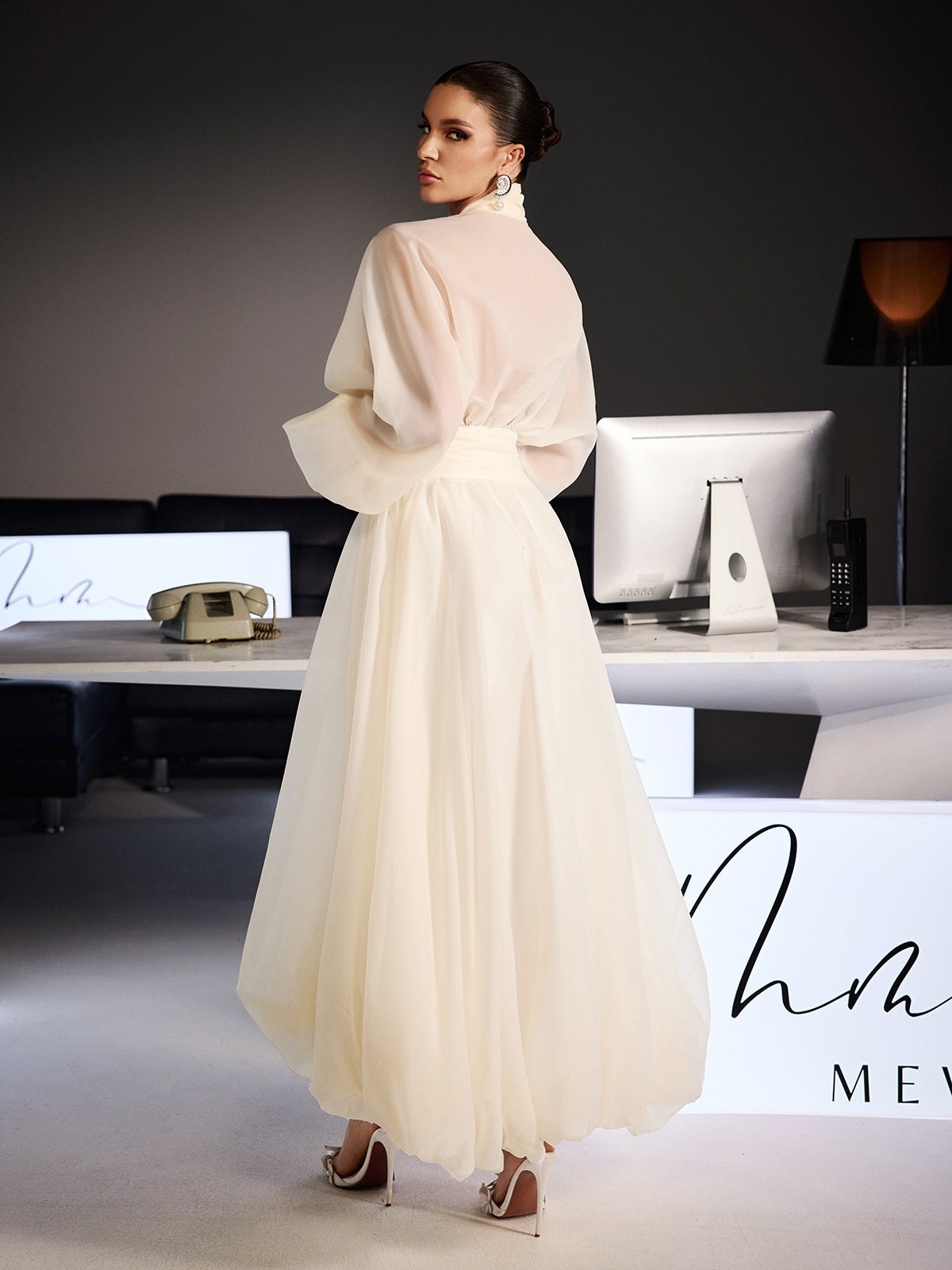 Ferdousi Balloon Sleeve Bubble Midi Dress - Image 6
