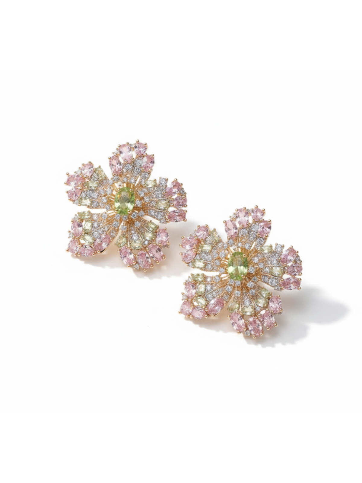 Filbert Flower Rhinestone Earrings
