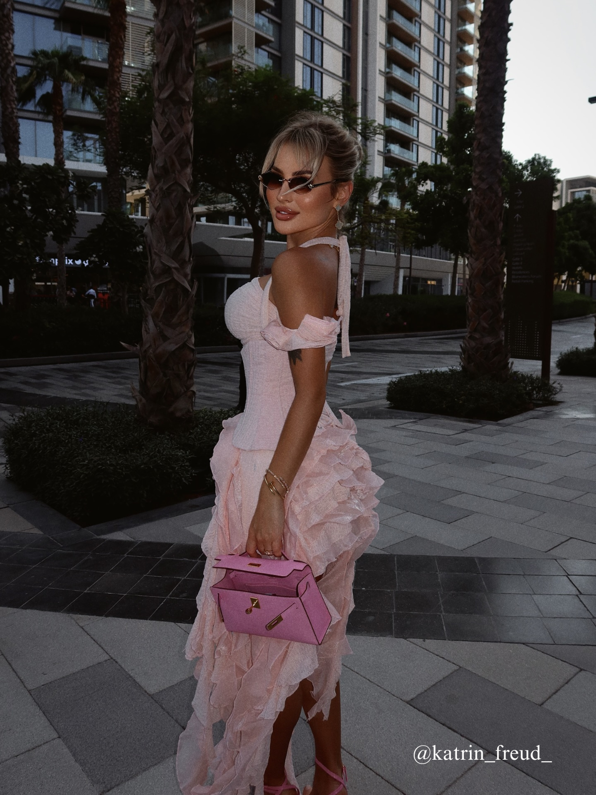 Ivria Halterneck Ruffled Draped Dress - Image 7