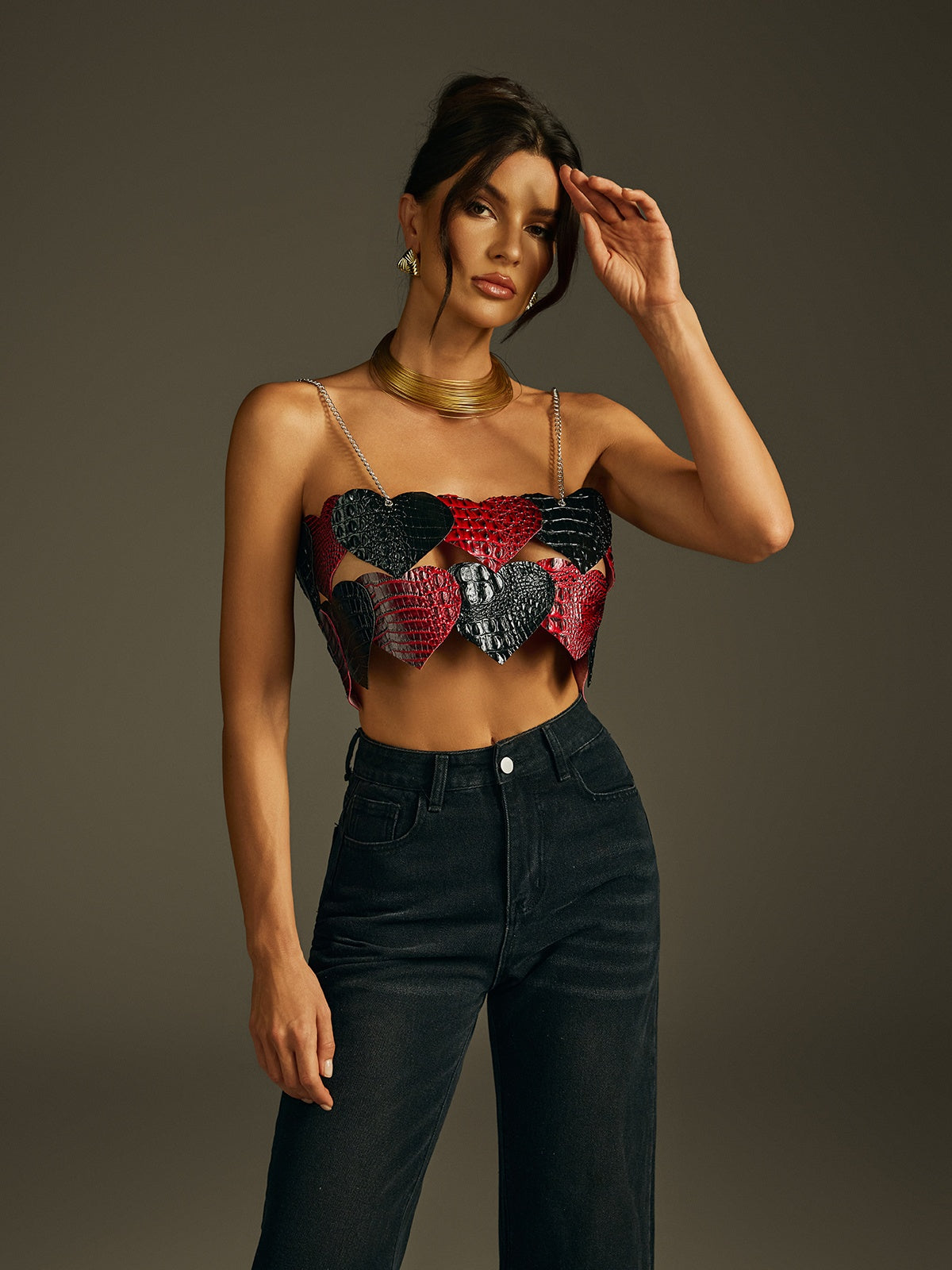 Jyren Spaghetti Chain Heart Top - Image 3