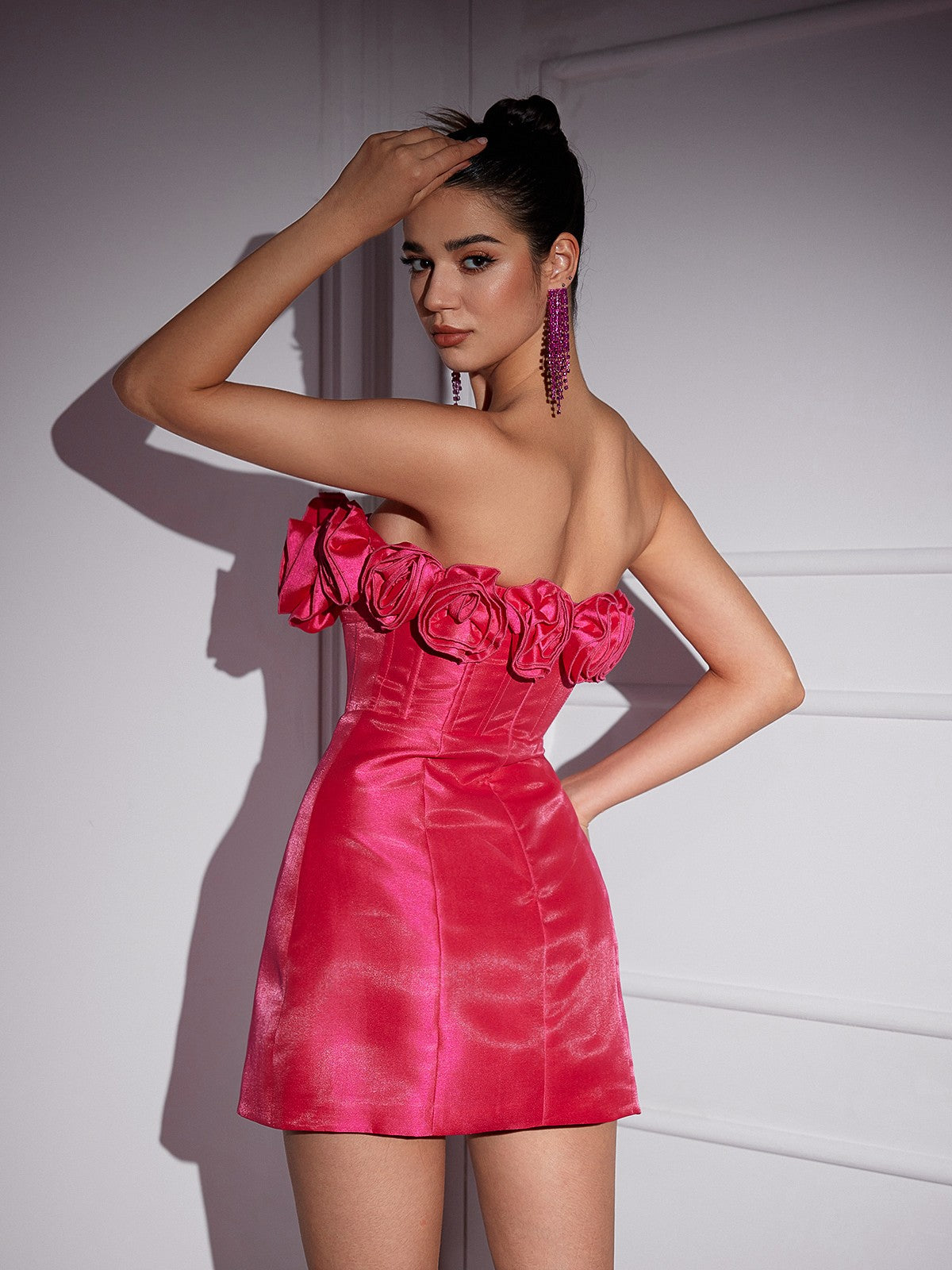 Katelynn Strapless Flower Mini Dress - Image 6