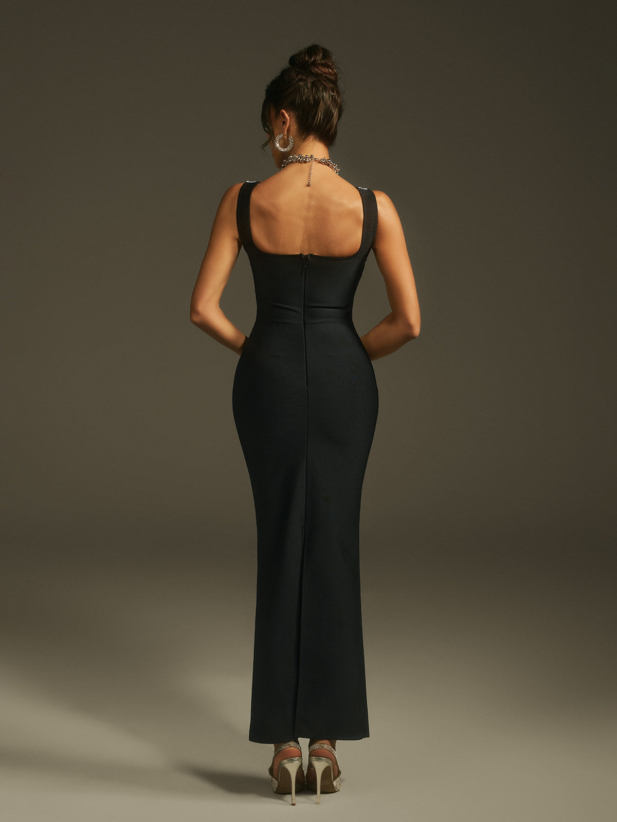 Levina Sleeveless Crystal Bandage Maxi Dress - Image 6