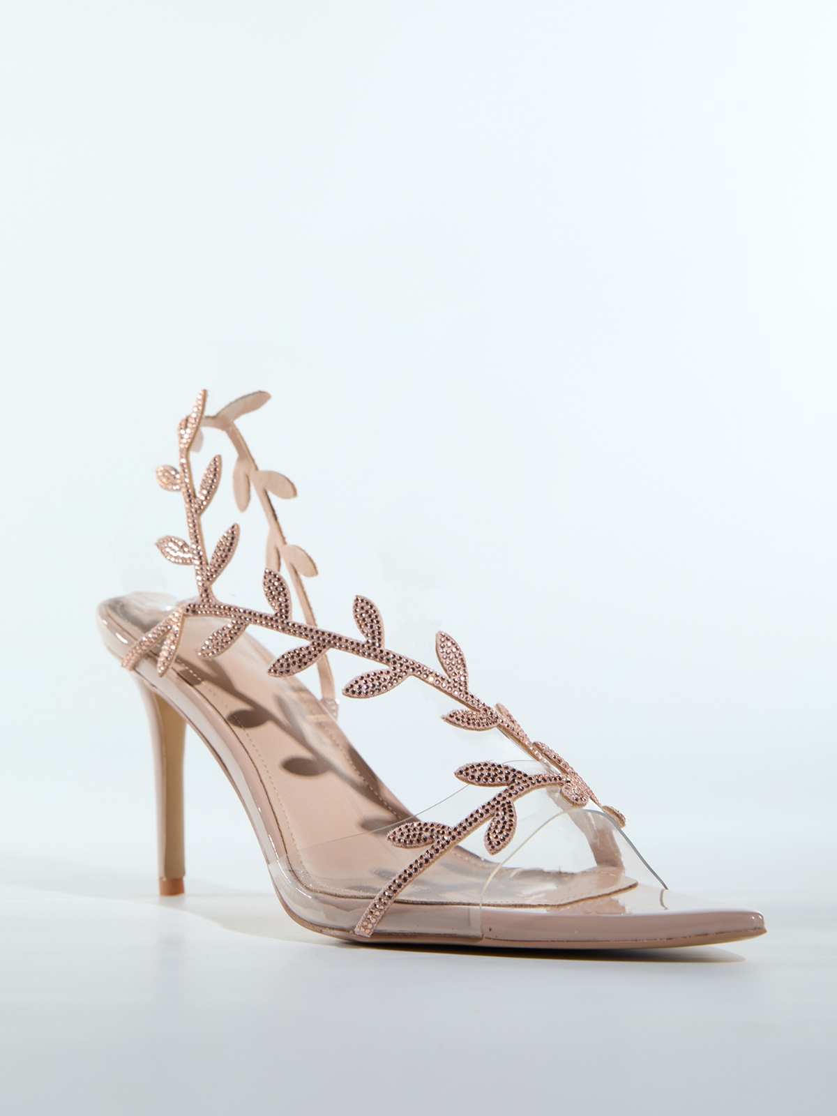 Lorana Leaf Rhinestone Sandals In Apricot - Image 4