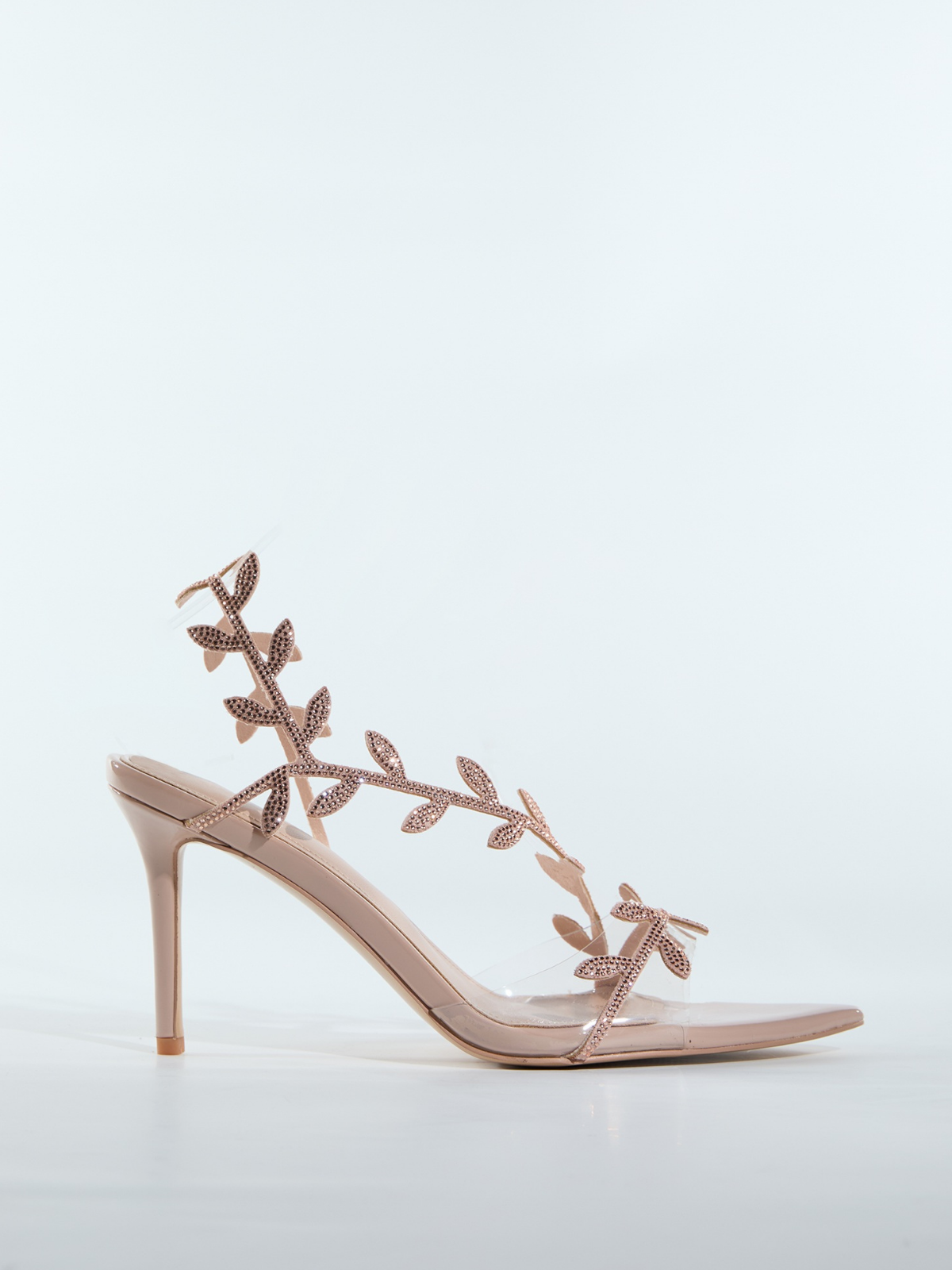 Lorana Leaf Rhinestone Sandals In Apricot - Image 5