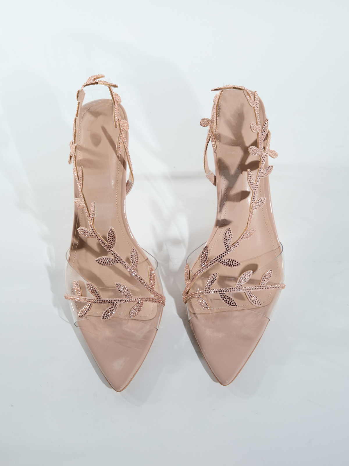 Lorana Leaf Rhinestone Sandals In Apricot - Image 6