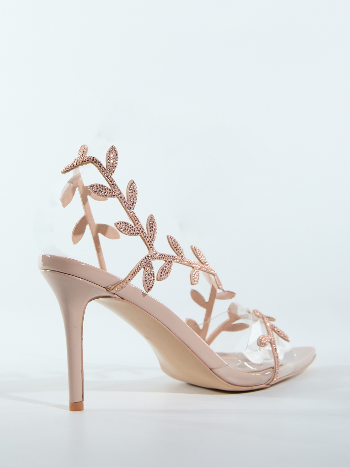 Lorana Leaf Rhinestone Sandals In Apricot - Image 7