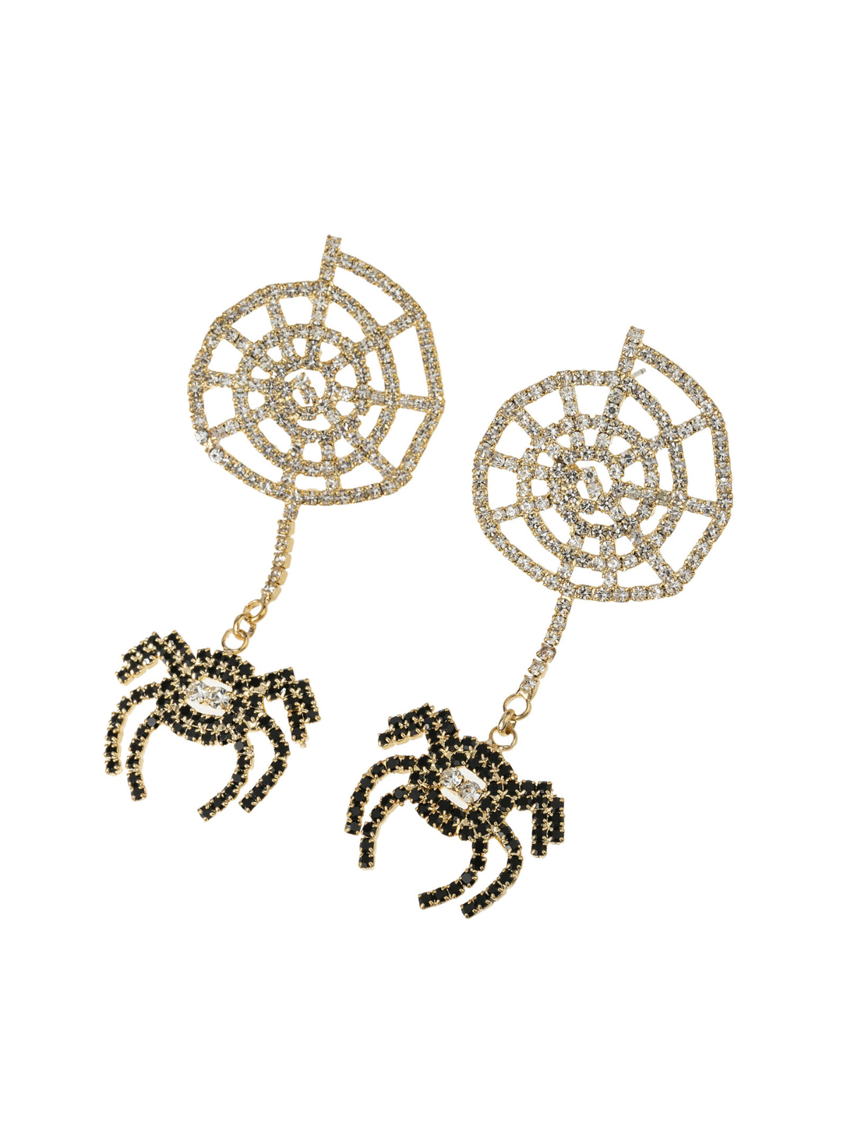 Oryndel Cobweb Rhinestone Earrings - Image 2