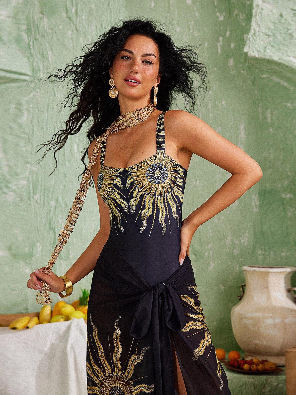 Rayya Sunflower Sequin Swimwear Two Piece Set - Image 4