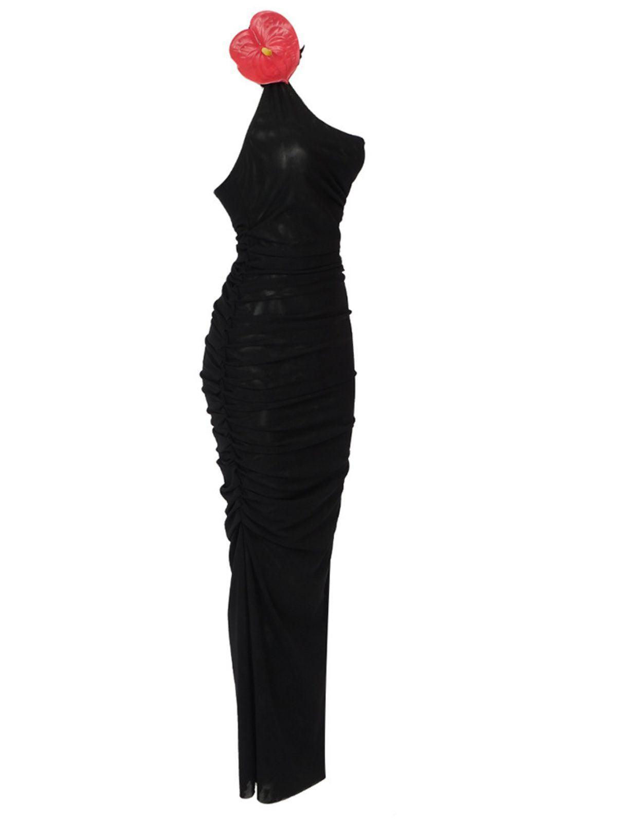 Ruby Halterneck Mesh Maxi Dress - Image 8