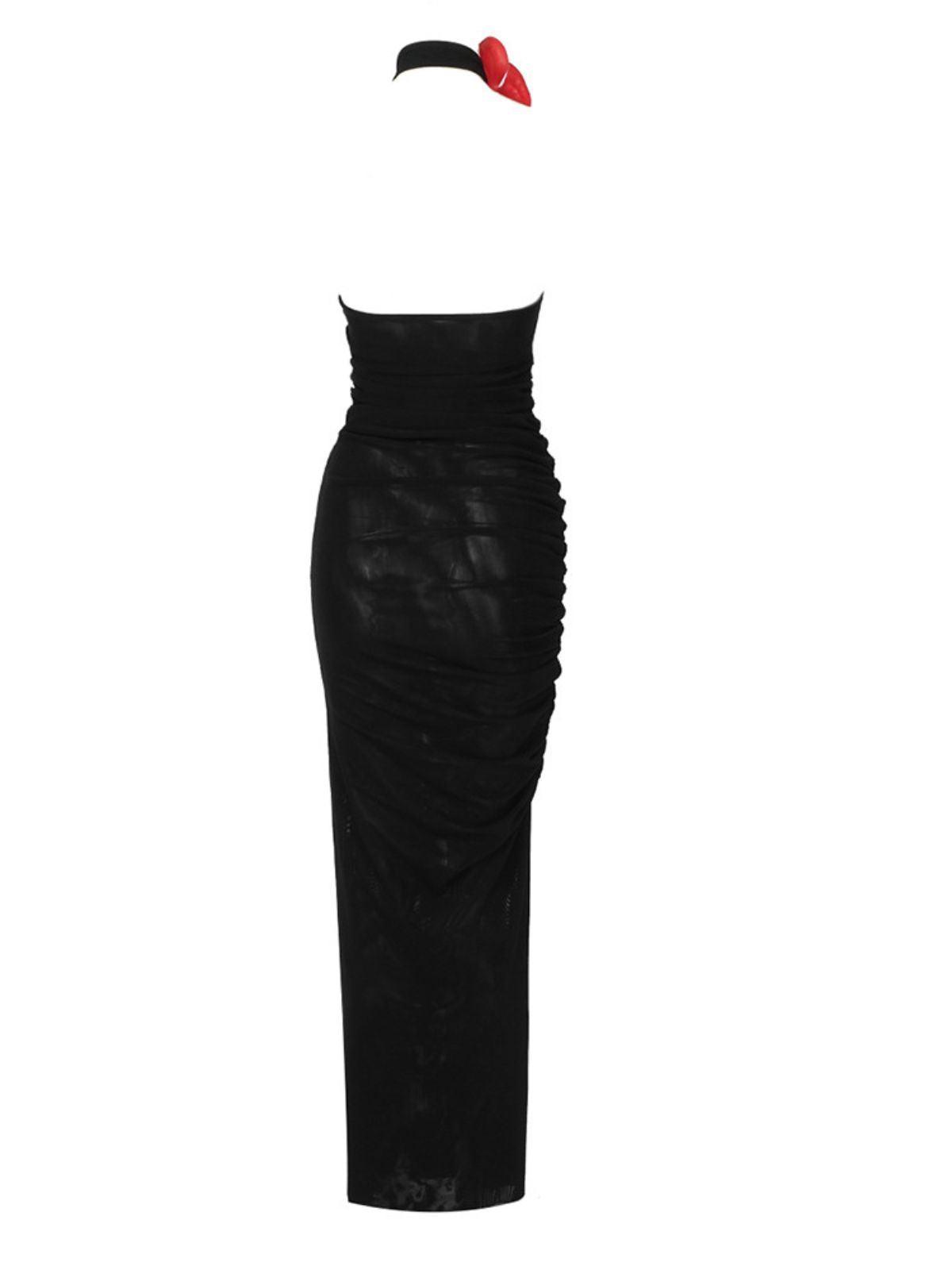 Ruby Halterneck Mesh Maxi Dress - Image 9