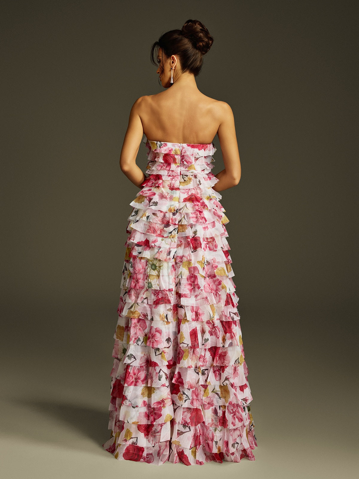 Solum Strapless Tiered Floral Maxi Dress - Image 6