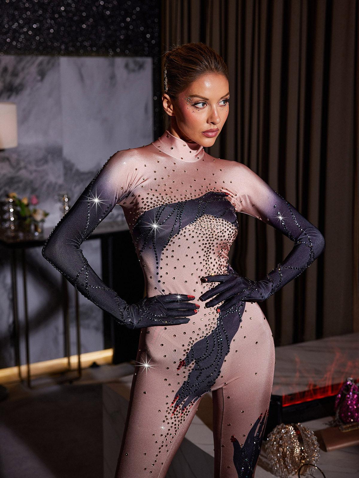 Soren Long Sleeve Hands Printed Gloves Jumpsuit - Image 2