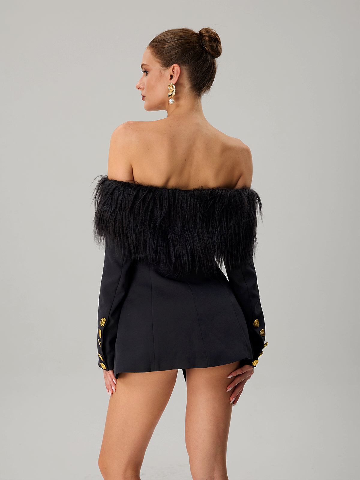 Vazzar Off Shoulder Fringe Blazer - Image 6