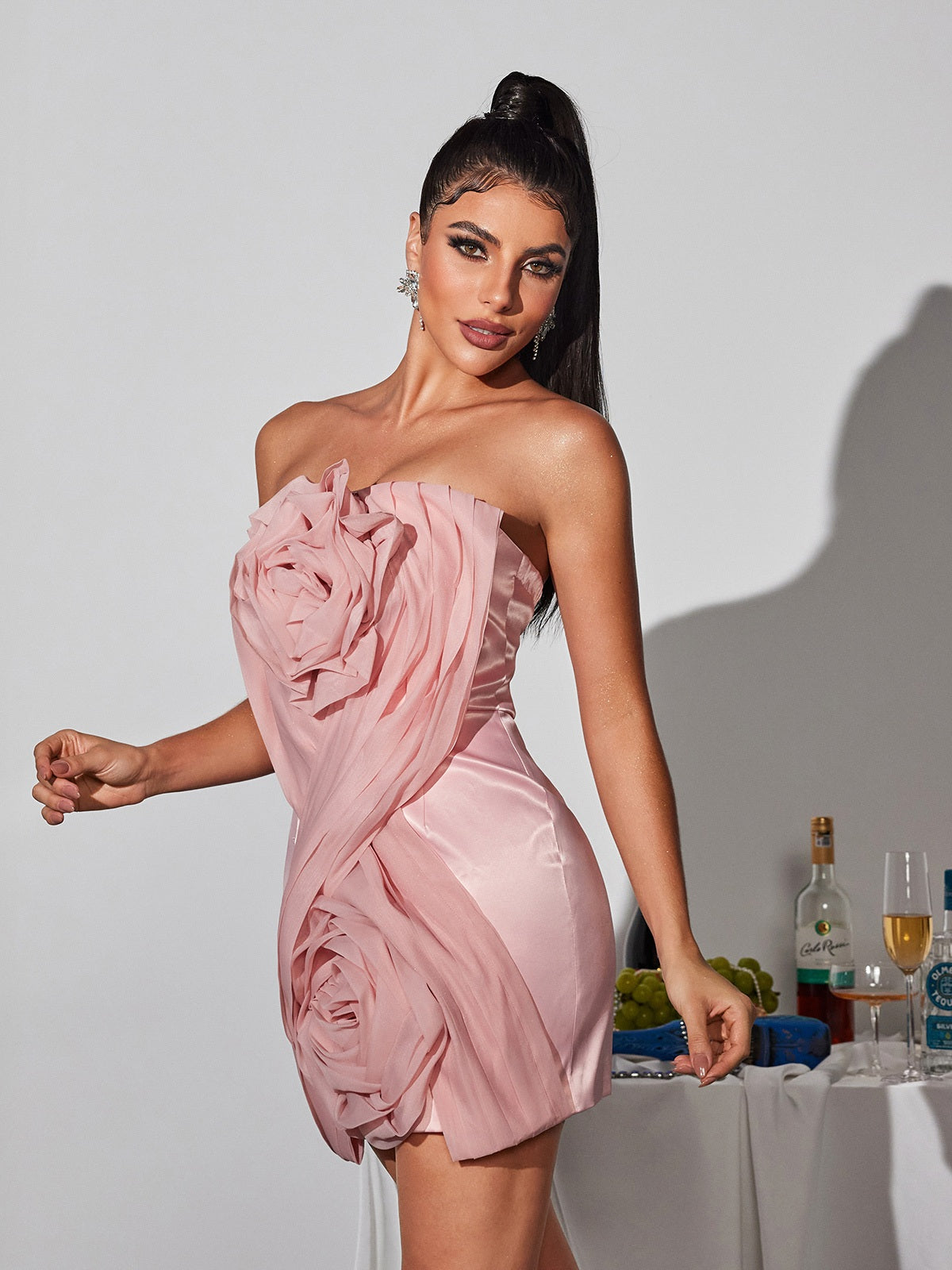 Viceroy Strapless Flower Mini Dress - Image 5