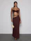 Eryna Halterneck Ruched Skirt Set In Coffee