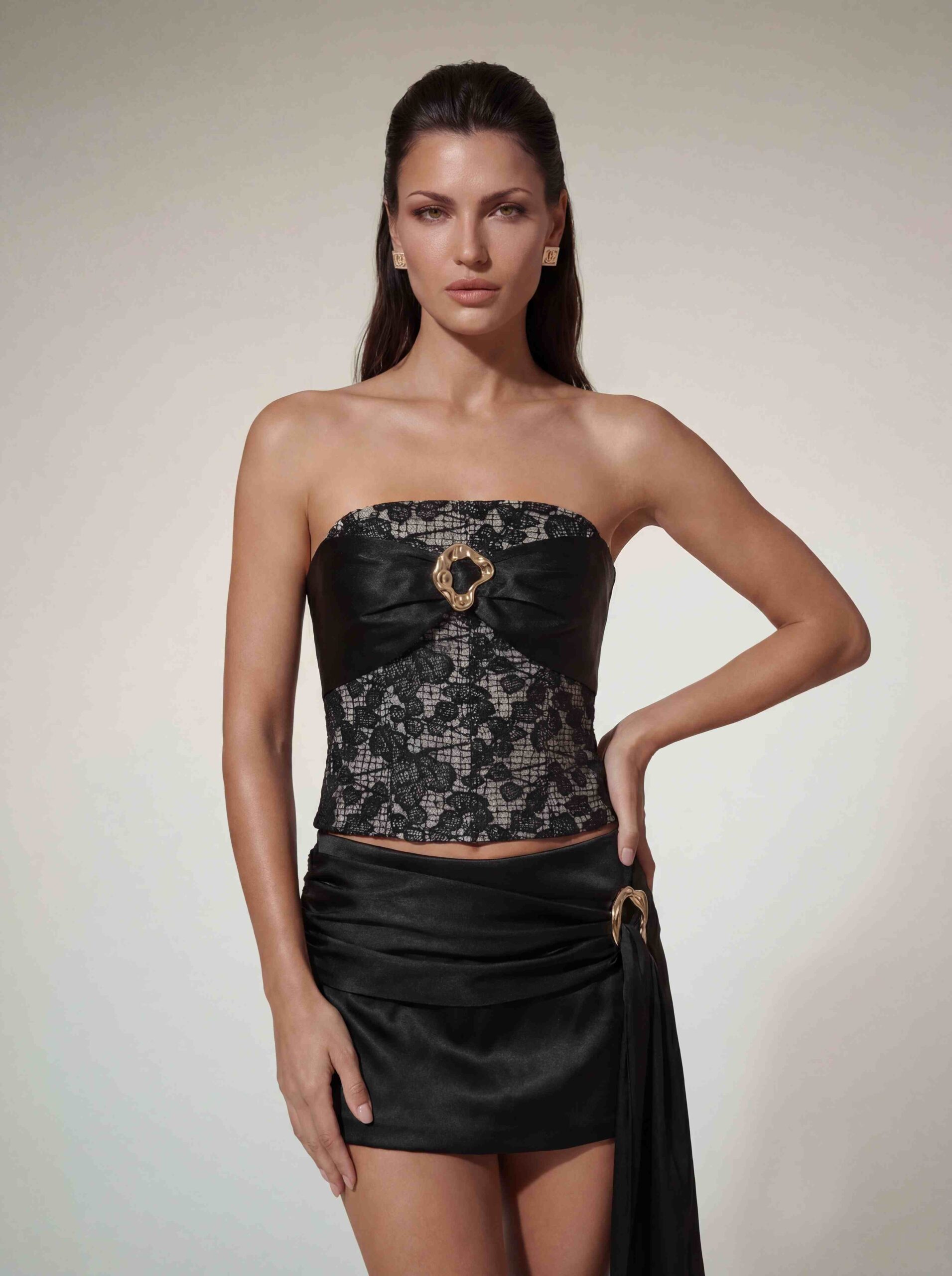 Alviva Strapless Embroidered Skirt Set - Image 3