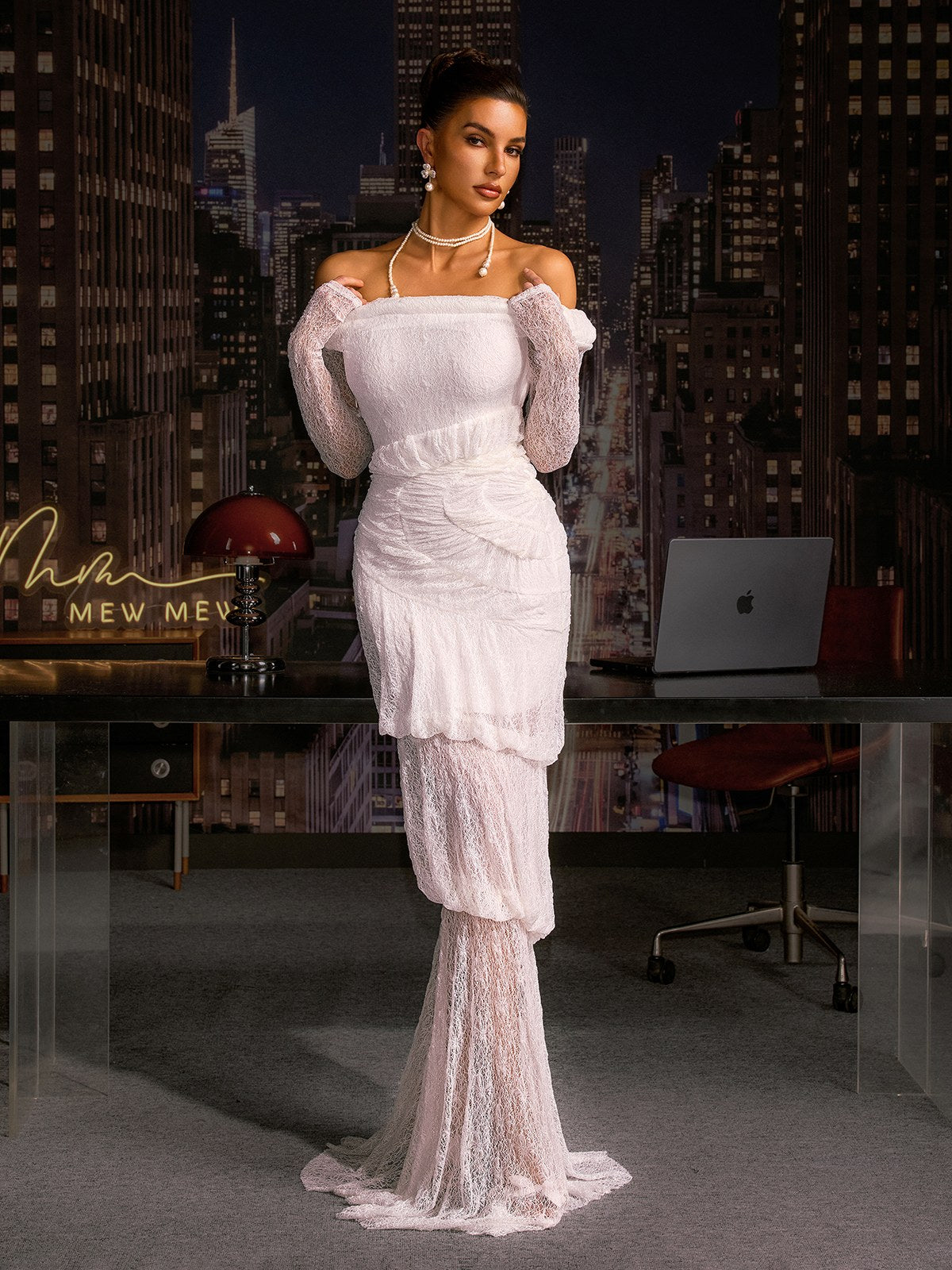 Anfisa Off Shoulder Lace Maxi Dress - Image 3