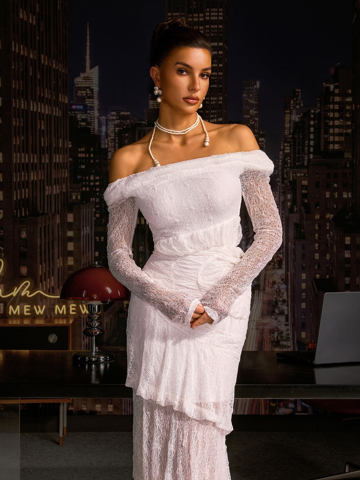 Anfisa Off Shoulder Lace Maxi Dress - Image 5