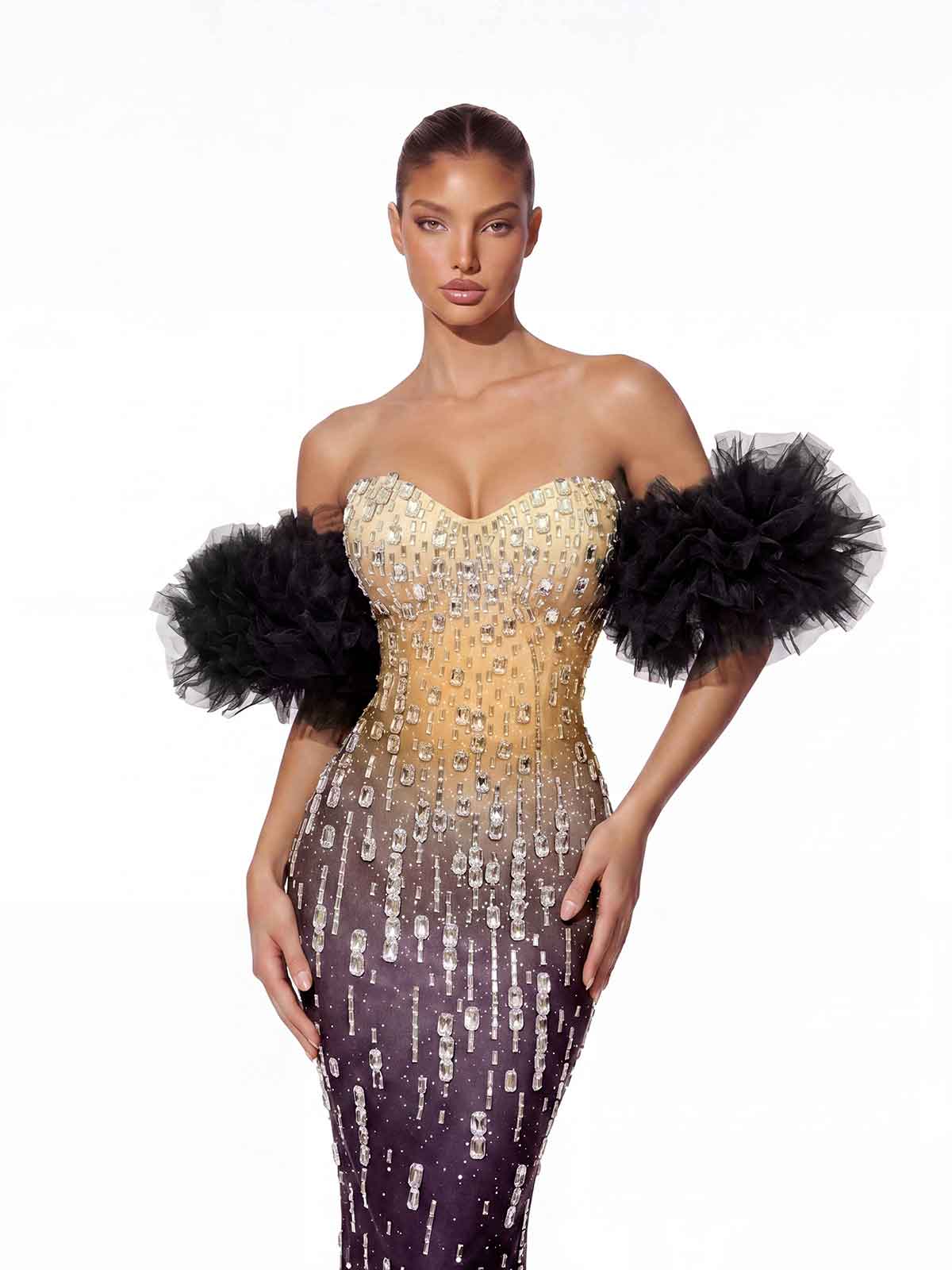 Aurelith Strapless Tulle Mermaid Maxi Dress - Image 2