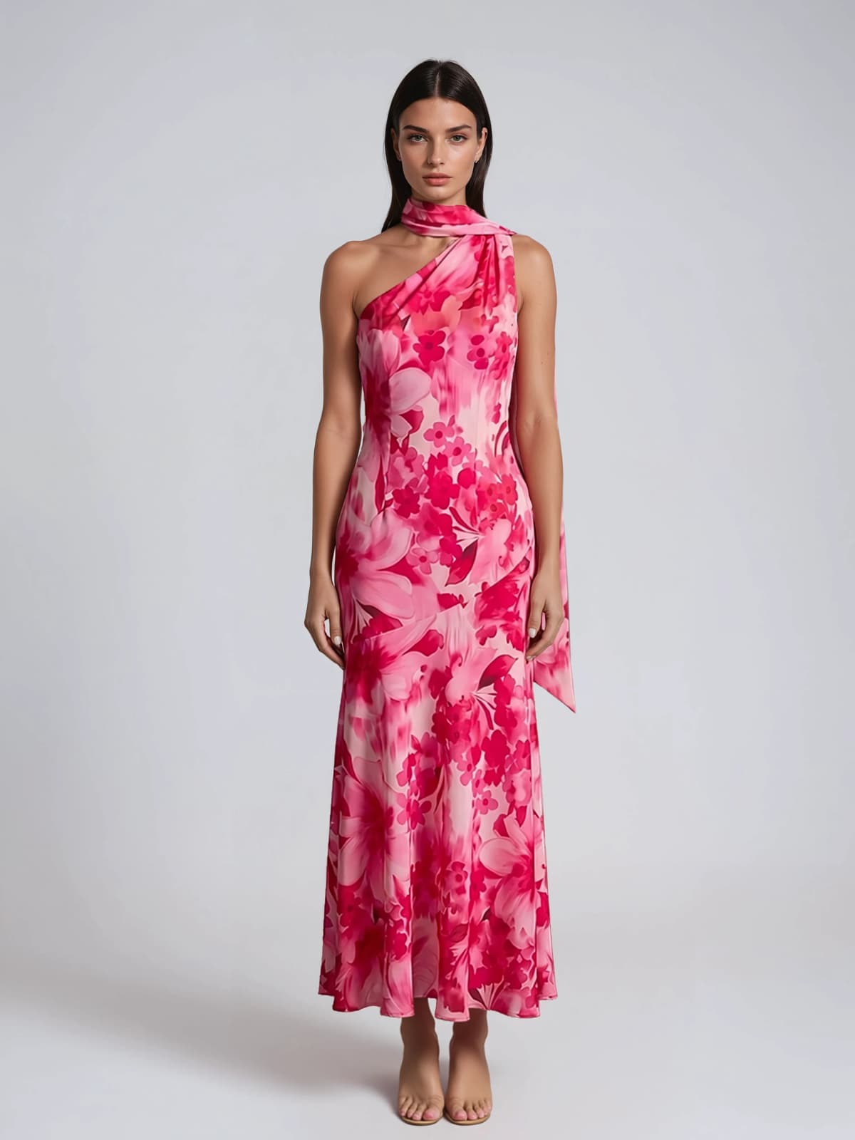 Belthrix Floral Scarf Maxi Dress
