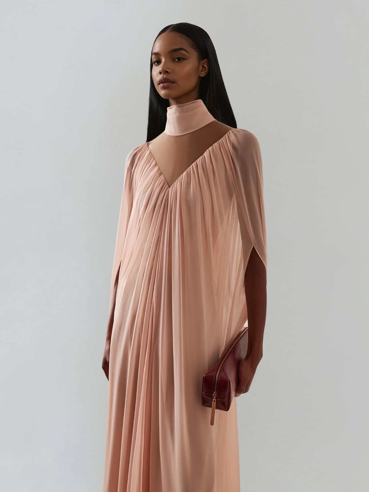 Cavoryx V Neck Cape Maxi Dress - Image 2