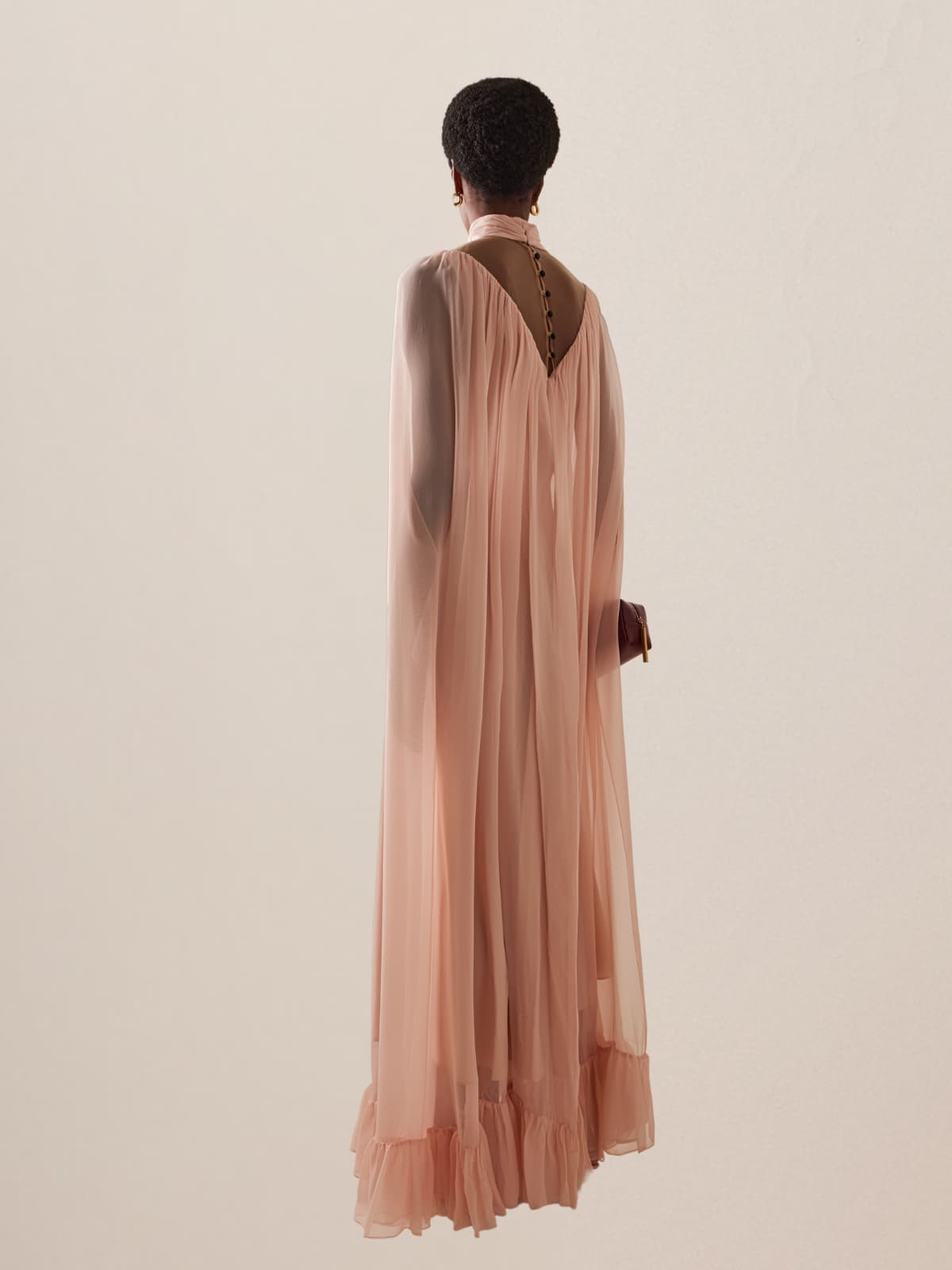 Cavoryx V Neck Cape Maxi Dress - Image 3