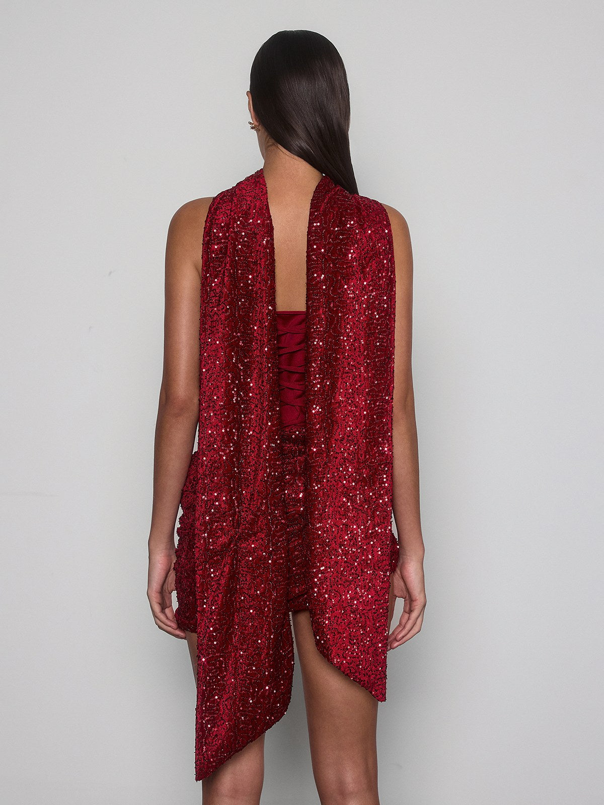 Cevorin Strapless Scarf Sequin Mini Dress - Image 6