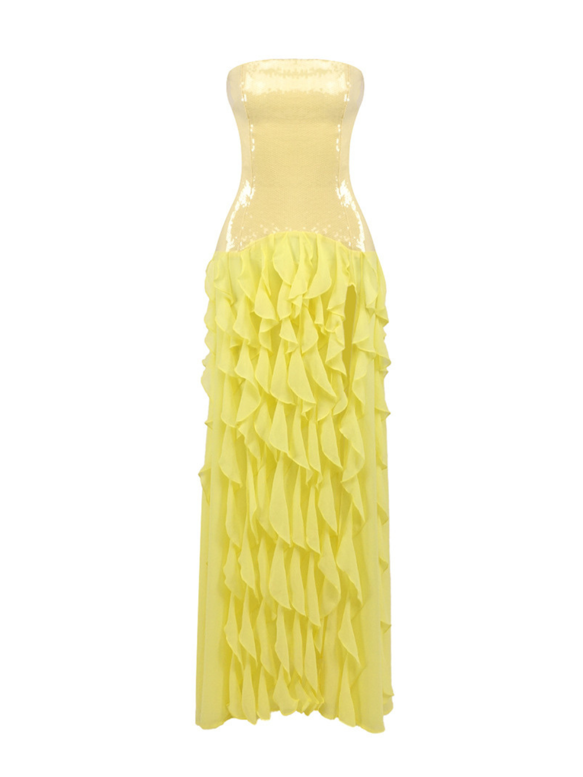Chablis Strapless Sequin Ruffle Maxi Dress - Image 7
