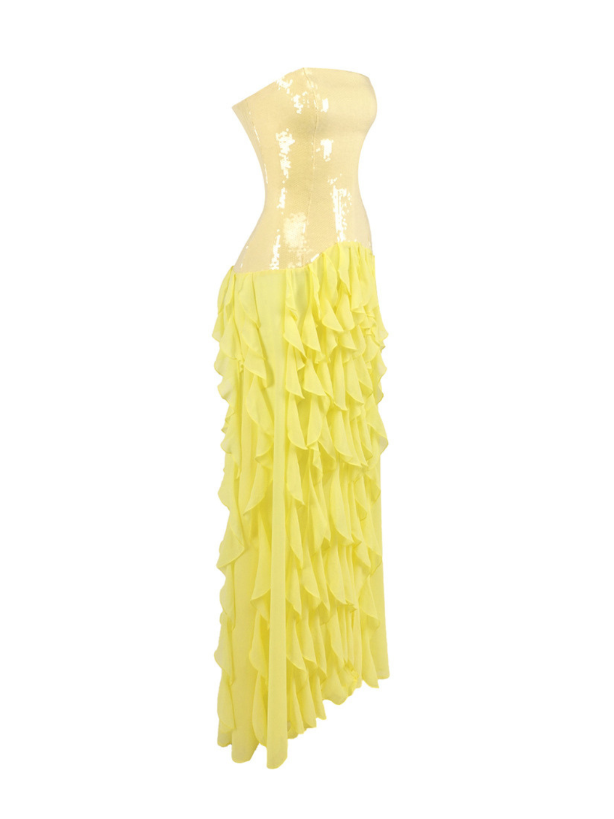 Chablis Strapless Sequin Ruffle Maxi Dress - Image 8