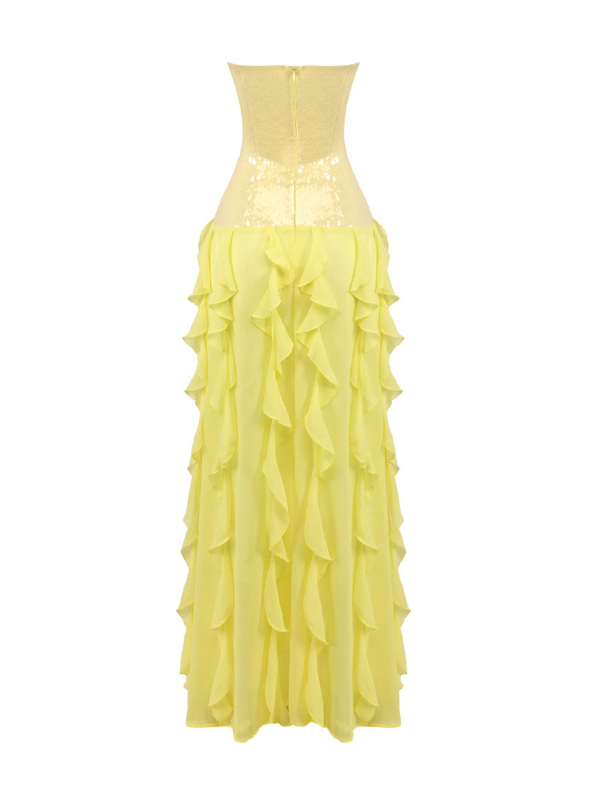 Chablis Strapless Sequin Ruffle Maxi Dress - Image 9