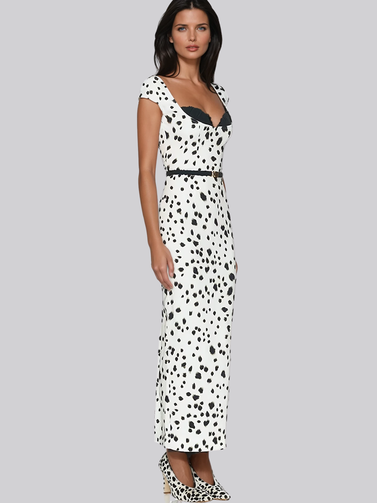 Chitose Dalmatian Bodycon Midi Dress - Image 2