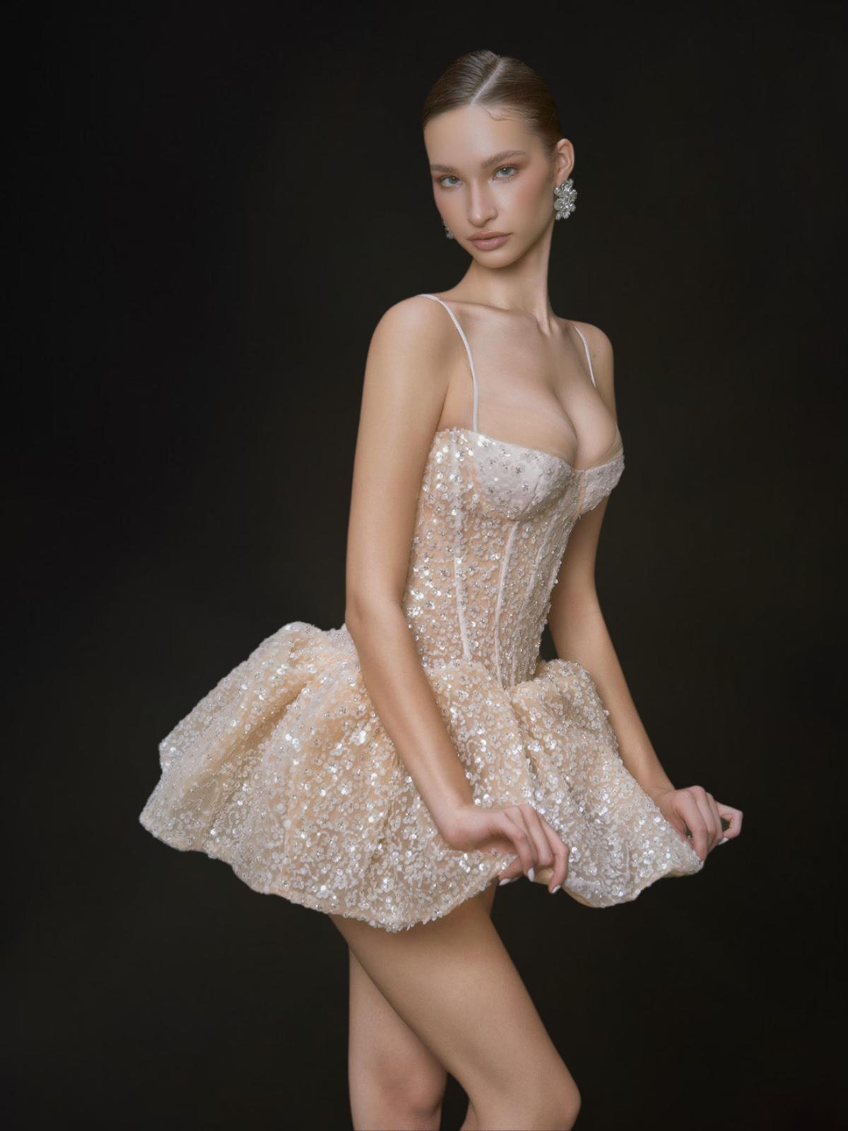 Corten Spaghetti Sequin Mini Dress - Image 3
