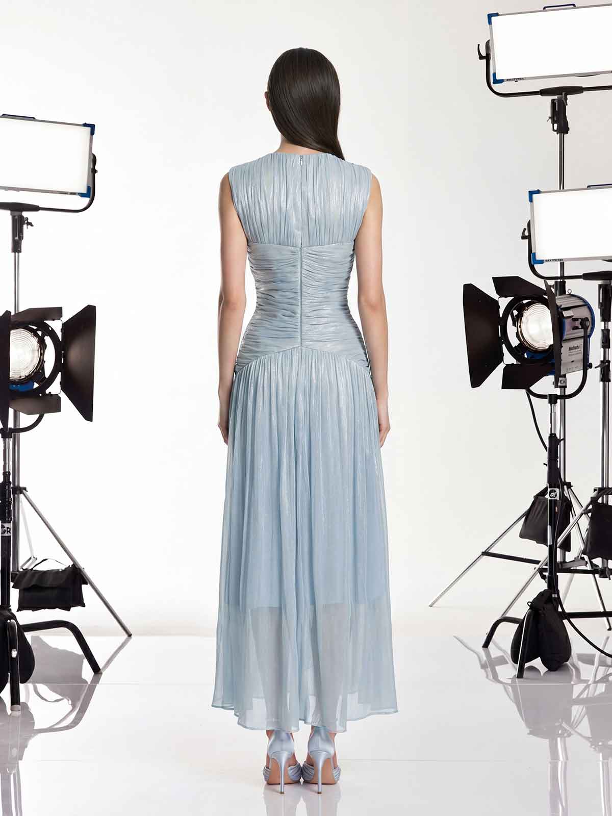 Corvannis V Neck Ruched Maxi Dress - Image 3