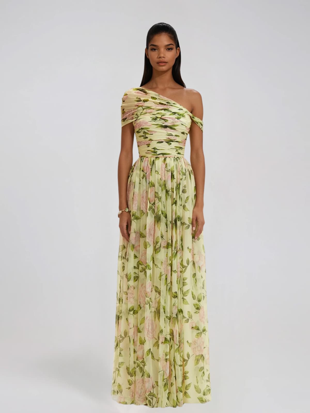 Coryden One Shoulder Floral Maxi Dress
