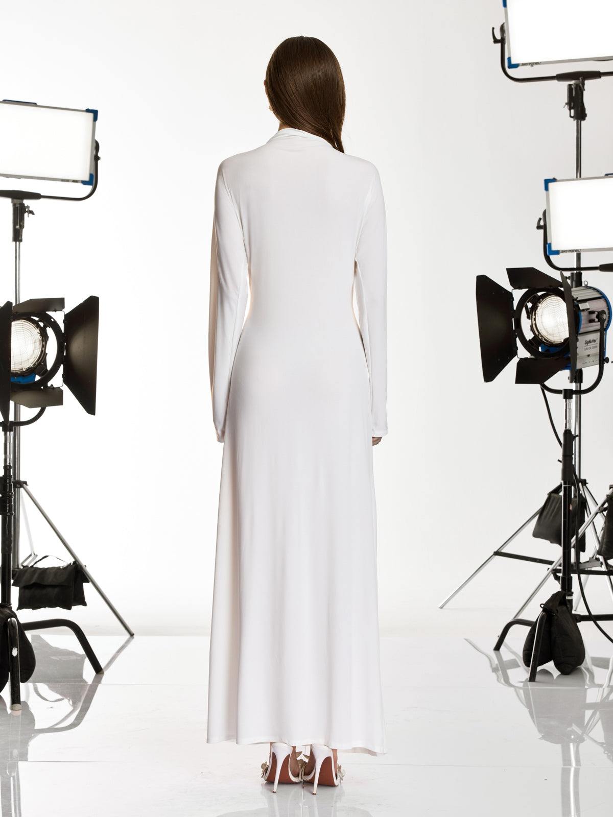 Damali Long Sleeve Heart Rhinestone Maxi Dress - Image 6